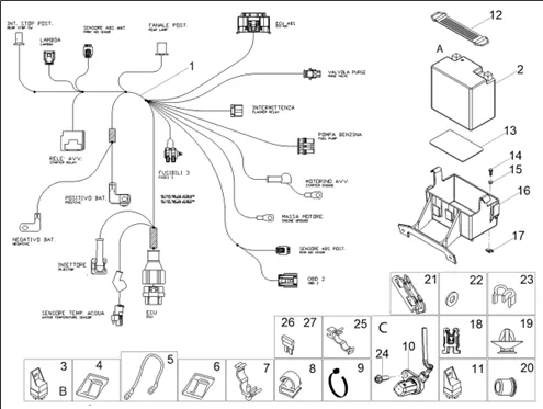 Circuit electrique arrière