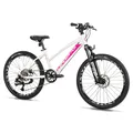 CONVENTIONAL BICYCLE MTB 24 LEADER FOX CAPITAN 2025 FILLE WHITE/PINK MATTE 8-SPEED (SIZE CHILDREN'S 135 TO 145 cm) -MECANIQUE TO DISC