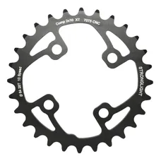 MTB CHAINRING 4-BOLT DIA. 64 FOR SHIMANO XT M785 STRONGLIGHT DOUBLE 28T INNER BLACK (FOR OUTER 40/42T) NOT THREADED - THICKNESS 3.5 mm 10-SPEED