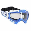 MASQUE/LUNETTES CROSS ADX MX BLEU/BLANC ECRAN TRANSPARENT ANTI-RAYURES (HOMOLOGUE EN1938) (+ LIVRE AVEC ECRAN MIROIR)