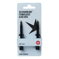 TUBELESS VALVE PRESTA SCHWALBE 60 mm VALVE CORE REMOVABLE (SOLD AS A PAIR CARDED)