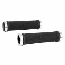 GRIP CITY/MTB NEWTON GRIP DIAMANTS BLACK DOUBLE CLAMP CHC SILVER L130MM (PAIR)