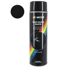 BOMBE DE PEINTURE MOTIP PRO ACRYLIQUE BRILLANT NOIR AEROSOL 500 ml (04005)