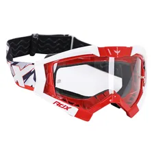 MASQUE/LUNETTES CROSS ADX MX ROUGE/BLANC ECRAN TRANSPARENT ANTI-RAYURES (HOMOLOGUE EN1938) (+ LIVRE AVEC ECRAN MIROIR)