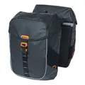 DOUBLE BICYCLE PANNIER BASIL MILES WATERPROOF 34L BLACK/ORANGE FOR SYSTEM MIK 2.0 ON CARRIER (COMPATIBLE WITH 211726 INCLUDED) (37X13X25CM)
