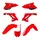CARROSSERIE/CARENAGE MOTO MX RESTYLING HONDA 125, 250 CR 2002>2007 ROUGE (COULEUR OEM) (KIT PLASTIQUES 7 PIECES) -POLISPORT