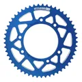 ADAPTABLE 50CC GEARED MOTORCYCLE REAR SPROCKET DERBI 50 SENDA DRD, DRD PRO 420 53 DTS ALUMINIUM CNC BLUE (102/124.5/8.5) -STAGE 6
