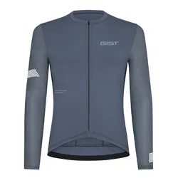 CYCLING JERSEY GIST SUMMER RAY ANTI-UV BLUE STEEL SLEEVES LONGUES M -5358