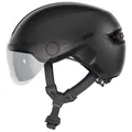 ADULT BICYCLE HELMET ABUS URBAN HUD-Y ACE VELOURS BLACK LIGHT INTEGRATED SIZE M (54-58 cm) ADJUSTMENT ADJUSTMENT DIAL