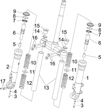 Composants de la fourche (Kayaba)