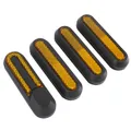 CACHE VIS DE ROUE AVANT ET ARRIERE POUR TROTTINETTE XIAOMI M365, 1S, PRO, MI 3 NOIR (CATADIOPTRE JAUNE) (VENDU PAR 4) -SELECTION P2R