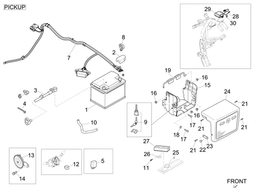Relais - Batterie - Avertisseur sonore