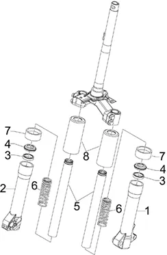 Composants de la fourche (Escorts)