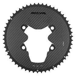 ROAD CHAINRING 4-BOLT DIA. 110 FOR SHIMANO DURA ACE R9200 MICHE 54T OUTER BLACK 12-SPEED ALUMINIUM, CARBON 3K (WEIGHT 127 g) -X2 RD R92