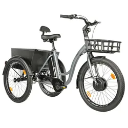ELECTRIC TRICYCLE/E-BIKE CITY LEADER FOX 24" LOVELO 2025 UNISEX GREY MATTE 3-SPEED SHIMANO NEXUS HUB MOTOR AV BAFANG 36-SPEED 45NM BATTERY 16,7AH (WITH DIFFERENTIEL)