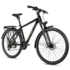 CONVENTIONAL BICYCLE TREKKING BIKE 28 LEADER FOX ESPIRIT 2025 MEN'S BLACK 9-SPEED FRAME ALUMINIUM 17,5 INCHES (SIZE ADULT 168 TO 178 cm)