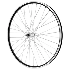 MTB WHEEL BRAKE SHOE 27.5" ER10 FRONT HUB ALUMINIUM AXLE PLEIN (SOLD WITH NUT M9) RIM 19C BLACK 36 SPOKES SILVER