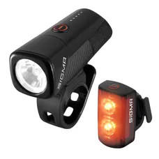 BICYCLE LIGHT USB KIT SIGMA BUSTER 400 LUMENS/BUSTER RL80 (AUTONOMIE FRONT 9H/REAR 8H JUSQU'TO 12H MODE FLASH) BLACK - APPROVED - ADAPTE L'LIGHT IN FONCTION OF LA LUMINOSITE