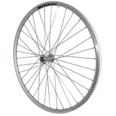 TREKKING WHEEL BRAKE SHOE LOCKING 700 X 35 - 28" M260 FRONT REINFORCED HUB MICHE MAGNUM SILVER SPECIAL LOUEUR RIM 19C 36 SPOKES STAINLESS STEEL -WEIGHT MAX 130 kg