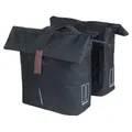 DOUBLE BICYCLE PANNIER BASIL CITY BLACK 28-32L MOUNTING KIT CARRIER MOUNTING KIT SYSTEM MIK 2.0 (COMPATIBLE WITH 211726 INCLUDED) (33X30X19CM) FERMETURE PLIANT ANTI-PLUIE