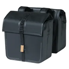 DOUBLE BICYCLE PANNIER BASIL URBAN DRY 50L BLACK 100% WATERPROOF (36X17X42CM) - MOUNTING KIT ON CARRIER