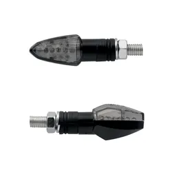CLIGNOTANT MOTO TAAC FR17 9 LEDS FUME/NOIR (M8 / LONG 54mm / H 20mm) (PAIRE) QUALITE PREMIUM -HOMOLOGUE ECE