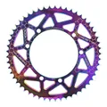ADAPTABLE REAR SPROCKET 50CC GEARED MOTORCYCLE VOCA BESTIA SHERCO 50 SUPERMOTARD 2002>2013, 50 SE R ENDURO 2014>2017, 50 SM RS FACTORY 2018>2020 428 53 DTS ALUMINIUM CNC NEO-CHROME (DIAMETER 110/125/8.5)