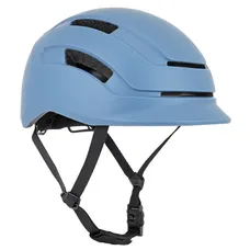 CASQUE VELO ADULTE NEWTON URBAIN COMMUTER BLEU MAT TAILLE 55-58 REGLAGE MOLETTE / ECLAIRAGE ARRIERE USB 270 g -INCLUS CABLE