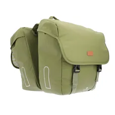 DOUBLE BICYCLE PANNIER HAPO.G 2X13,5L KAKI (35X34X13CM) - MOUNTING KIT SANGLES REGLABLES AND VELCROS ON CARRIER