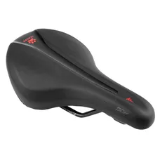 SADDLE NEWTON JUNIOR ICHNOS RACING BLACK DECO RED 236X139MM RAIL STEEL -SDL