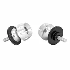 DIABOLO MOTO M6 ALU CNC TETE FRAISEE ARGENT (PAIRE) -AVOC
