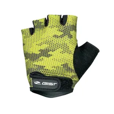 GANTS VELO ENFANT KID COURT GIST JAUNE FLUO/NOIR S (PAIRE SUR CARTE) AVEC VELCRO -8158