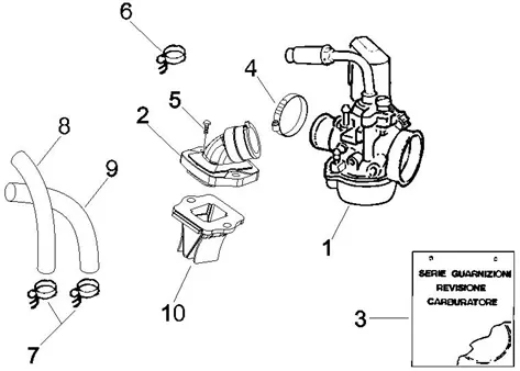 Carburateur complet - Raccord d'admission