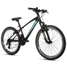 CONVENTIONAL BICYCLE MTB 24 LEADER FOX SPIDER 2026 GARCON BLACK MATTE 7-SPEED (SIZE CHILDREN'S 135 TO 145 cm)