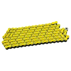 CHAINE MOTO VOCA 420 RENFORCE COULEUR JAUNE FLUO 136 MAILLONS