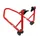 LEVE/BEQUILLE STAND MOTO P2R AVANT UNIVERSEL ACIER ROUGE AVEC SUPPORT ROULEAUX CAOUTCHOUC