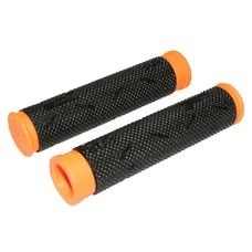 GRIP MTB PROGRIP 808 BLACK/ORANGE FLUORESCENT Ø22 mm L120MM (PAIR)
