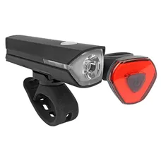 BICYCLE LIGHT USB KIT NEWTON 550 LUMENS MODE FIXE AND FLASHING (AUTONOMIE MODE 100% : FRONT 1H/REAR 1H30) (FRONT+REAR) BLACK -RECHARGEABLE USB