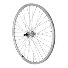 MTB WHEEL BRAKE SHOE LOCKING 26" ER10 REAR SILVER HUB ALUMINIUM FREEWHEEL 7/6-SPEED RIM 19C