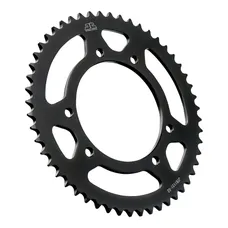 ADAPTABLE 50CC GEARED MOTORCYCLE REAR SPROCKET APRILIA 50 RX 2006>2017/DERBI 50 SENDA 2000>2017/GAS GAS 50 SM ROOKIE 2001>2005/RIEJU 50 MRT 2009>2022 420 48 DTS STEEL BLACK (DIAMETER 105/125/8.5) -JT SPROCKETS