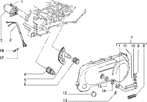 Demarreur electrique-levier de demarrage