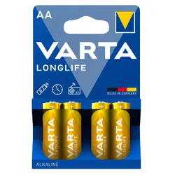 PILE LR06 1.5-SPEED VARTA ALCALINE LONGLIFE AA (SOLD IN PACKS OF 4)