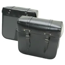 BAG MOPED SPORFABRIC R40 STYLE VINTAGE - FITTING KIT PER COURROIES - EFFECT LEATHER MATTE BLACK (33X32X14CM) (PAIR)