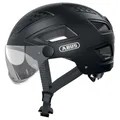 ADULT BICYCLE HELMET ABUS URBAN HYBAN 2.0 ACE VELOURS BLACK LIGHT INTEGRATED SIZE M (52-58 cm) ADJUSTMENT ADJUSTMENT DIAL
