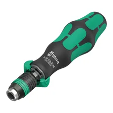 TOURNEVIS PORTE EMBOUT WERA 838 RA-R M 1/4 NOIR/VERT AVEC PORTE EMBOUT RAPIDAPTOR (FONCTION CLIQUET) (VENDU A L'UNITE) -MARQUE ALLEMANDE POUR LES ATELIERS