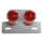 SUPPORT DE PLAQUE IMMATRICULATION AVEC FEU 50 A BOITE/MOTO ALU AVEC FEU ROND ROUGE (1 FAISCEAU PAR FEU) /ARGENT (L 171mm / H 30mm / L 105mm) ** -REPLAY