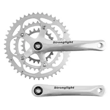 ROAD CRANKSET STRONGLIGHT 9/10-SPEED IMPACT SILVER 165 mm 46-34-24