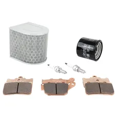 KIT ENTRETIEN MOTO ADAPTABLE HONDA 500 CB F 2022>, CB X 2022>, CBR R 2022> PLAQUETTE METAL FRITTE (PACK 7 PIECES) -SELECTION P2R PREMIUM
