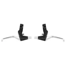 LEVIER DE FREIN VTT/VTC V-BRAKE 3 DOIGTS NEWTON ALU ARGENT/NOIR (PAIRE SUR CARTE)
