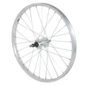 MTB WHEEL BRAKE SHOE 20" ALUMINIUM REAR HUB ALUMINIUM AXLE PLEIN FREEWHEEL 6/7-SPEED (SOLD WITH NUT 10X100) RIM 21C 28 SPOKES